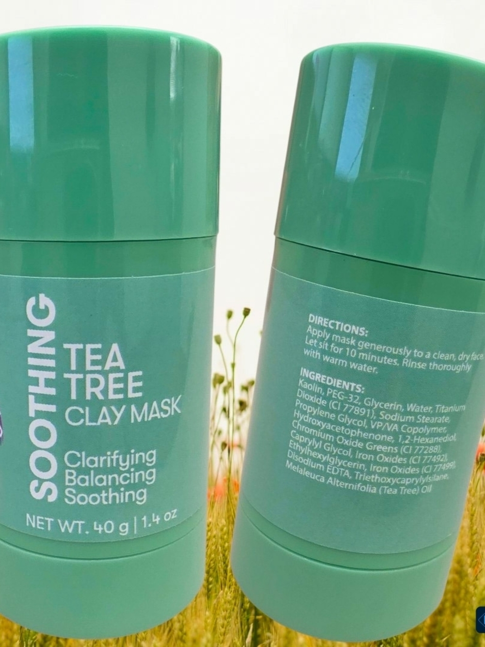 Orchid Soothing Tea Tree Clay Mask Stick | Clarifying + Balancing | 1.4 oz